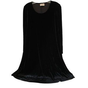 Dividends Maternity Black Velvet Midi A-Line Modest Tent Women Dress